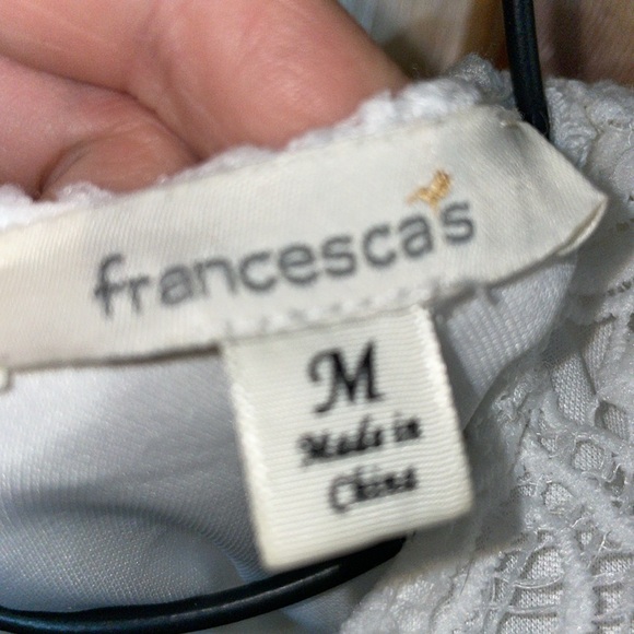 Francesca’s White Lace Cap Sleeve Dress size medium bridal wedding dress mini - Picture 4 of 6